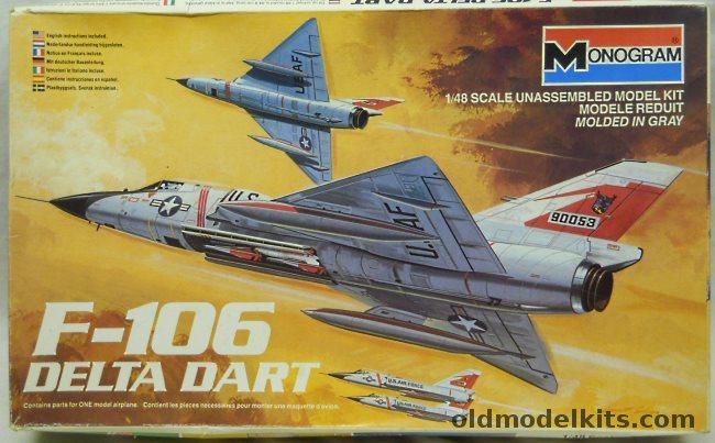 Monogram 1/48 F-106 Delta Dart, 5809 plastic model kit